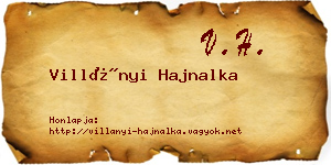 Villányi Hajnalka névjegykártya